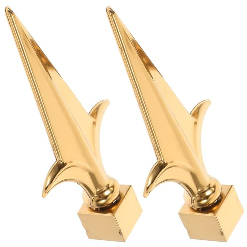 Toddmomy Fleuron De Mât De Drapeau en Acier Inoxydable Doré 22x22 Cm pour Décoration Extérieure Jardin, Capuchon Effilé Résistant Aux Intempéries, Accessoires pour Clôture De Jardin Panier 2 Pièces