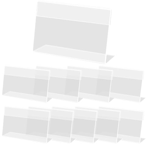 UMCHU 10 Pezzi Porta Etichette Trasparente, Porta Cartellino del Prezzo, Porte Cartellini Display, Porte Etichette in Plastica, Portacartello, per Ufficio,Negozio,Supermercati,Hotel (15x5x10.5cm)