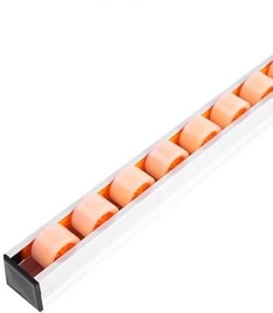 Ruedas transportadoras de riel de flujo personalizables, rueda de patín de aleación de aluminio para carga de palés, 1,4 m de longitud, tamaño de 38 x 35 mm, ideal para un movimiento eficiente