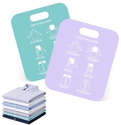 Planche Pliante pour Chemise,Plateau Pliant à 2 Compartiments pour Chemises et t-Shirts, Résistant, pour Adultes et Enfants (30,5 x 25,3 x 0.1 Cm)