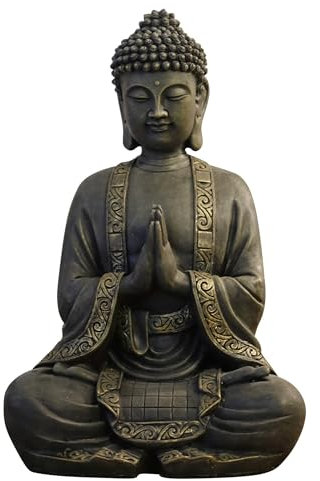 zen' Light grande estatua Buda mediación, resina, Bonze, 37.5 x 15 x 24 cm