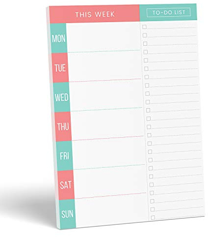 Daily Planner - Undated 2026 Planner Plus To Do List – Teal/Orange Magnetic Weekly Task list organizer and Day Notepad - Agenda Organizer for College Student, Office or Home