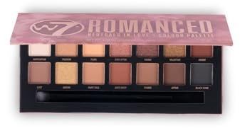 W7 Palette Ombretti Romanced - 12 Colori con sfumature rosa e naturali - Trucco perfetto a lunga tenuta