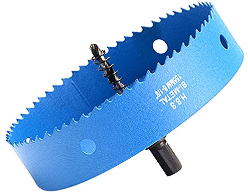 Lochsäge 155mm, M42 HSS Lochbohrer Set Bimetall mit Sechskant-Schaft und Zentrierenden Metallbohrern Bohrkronen Set für Metall,Eisen,Aluminium,Holz,Trockenbau, Kunststoff, Faserplatten, Blau
