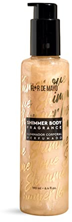 Flor de Mayo - Shimmer Body Fragrance - Illuminante per il corpo profumato - Lozione per il corpo con glitter e aroma floreale - Luminosità ad alta intensità e durata - 190 ml