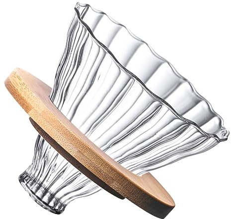 Zerodeko 1Juego Embudo de Café de Vidrio Reutilizable con Colador para Filtrado Manual para Preparar Café Casa Bar o Cafetería de Limpiar y Duradero