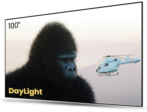 AWOL VISION 100 UST Projector Screen for Bright Day Light Using, 85% Ambient Light Rejecting (ALR) Fresnel Projector Screen for Ultra Short Throw Projector, Fixed Frame, Active 3D, HDR -D100