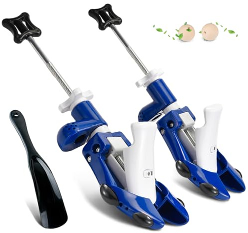 Masvan Schuhdehner Schuhweiter für Herren Damen Dicke Breite Füße, 4-Wege Einstellbare Länge Breite & Höhe, Schuhspanner Widener Spin Lockern Zehenkasten Ferse Hoch Rist (Blau für Damen 35-41)