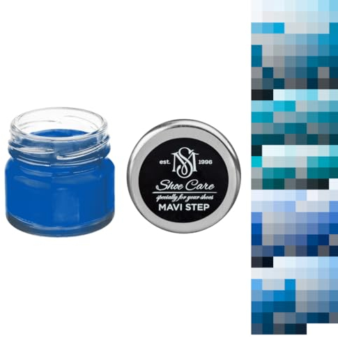 MAVI STEP Lucidante per scarpe in pelle con cera per ricolorare, per la cura della pelle liscia, colore individuale, Blu