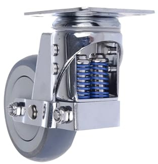 Rueda De Resorte Amortiguadora De 3, 4 Y 5 Pulgadas, Rueda Industrial Universal Adecuada For Maquinaria Y Equipos De Precisión, Carros(3 Inches,Universal)