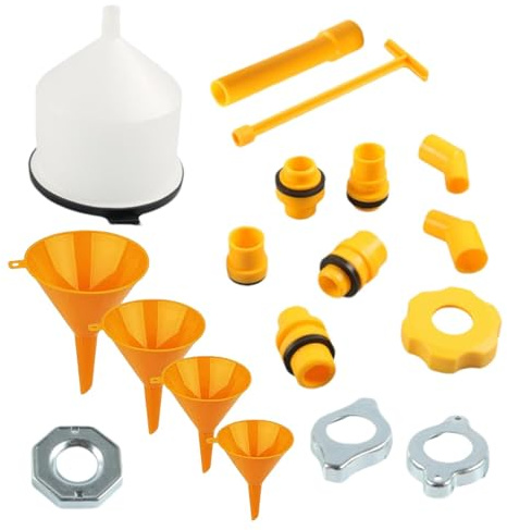 Kit de embudo de llenado de radiador,Kit de embudo de refrigerante a prueba de derrames - Kit de embudo para radiador a prueba de derrames 19X - Kit de descarga de radiador flexible, embudo anticongel