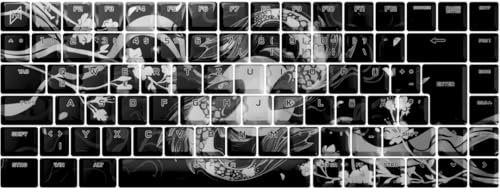 Nyfter - Premium Koi Blossom Keycaps ISO 60% e 75% Custom Keycaps Layout ISO per tastiere meccaniche (nero, 75%)