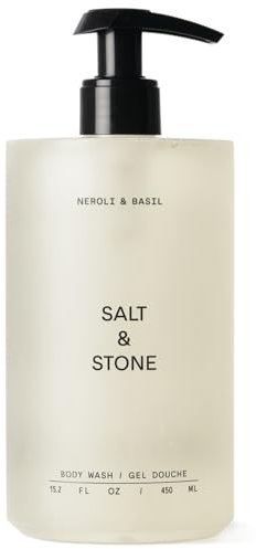 Salt & Stone Body Wash for Women & Men, Neroli & Basil 15.2 fl oz