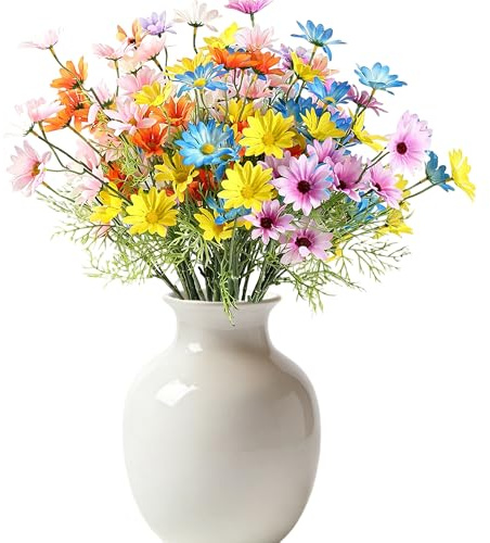 maifey 12 Pezzi Fiori Finti Margherites, 19.7in Stelo Lungo Seta Finte Realistiche Mazzi, Colore Duraturo, Fiori Decorativi, DIY Matrimoni Mazzi Nuziale Festa Casa Stanza Decorazioni, Colorato