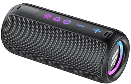 Cassa Bluetooth Portatile Potente 30W, Altoparlante Bluetooth 5.4 con Miglioramento Basso 3.0, IPX7 Speaker BluetoothAccoppiamento TWS, 24H di Autonomia con 8 Modalità RGB, Supporto Micro-Con, AUX, TF