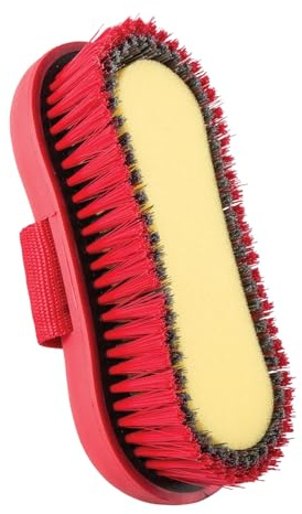 Spazzola per la toelettatura dei cavalli, con setole dure e spugna, strumento per graffiare il bestiame, per fare il bagno, spargimento, pulizia capre, mucche, cavalli, allevamento di bestiame, cura