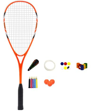 YiQinzcxg Raquette de squash d'entraînement pour débutants Cadre antidérapant en alliage d'aluminium Raquette d'entraînement pour hommes et femmes avec absorption des chocs confortable