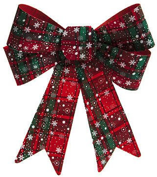 Toyland Weihnachtsschleife mit Schottenkaro, 33 cm groß, Weihnachtsdekoration, Weihnachtszubehör