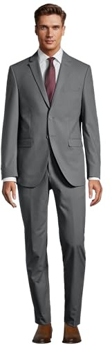 Steffen Klein Herren Designer Anzug - Slim Fit - Größe 102 - Zweiteiler Business Anzug - Grau