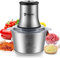 2L Electric Mini Food Chopper Food Processor Meat Grinder,4 Bi-Level Blades,500 W Stainless Steel Bowl Kitchen Mincer Blender for Meat, Vegetables, Fruits, Onion and Nuts，Garlic Baby Food