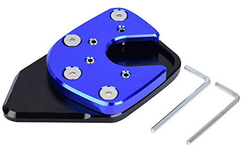 cavalletto laterale moto, cavalletto laterale moto regolabile Antiscivolo Scheda di Espansione Staffa Laterale Modificata per Moto （blu）