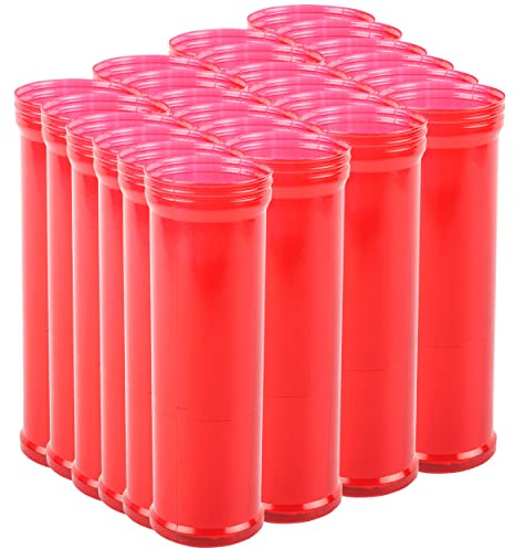 H HANSEL HOME Pack Velón Grande Votivos Velas Litúrgicas (Rojo, Grande 24 Unidades)