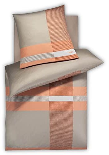 Joop! Mako-Satin-Bettwäsche-Garnitur Modern Farbe Copper Größe 200x200+2x80x80