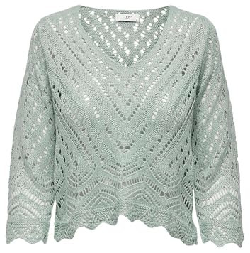 JdY Damen Jdynew Sun 3/4 Cropped KNT Noos Strickpullover, Jadeite, S EU