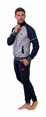 Lotto Tuta Uomo in Felpa Estiva Completa Sportiva - Morbida per il Tuo Massimo Comfort (1062 Grigio, XL)