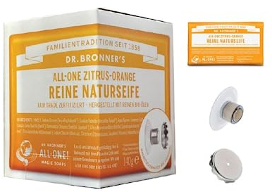 Dr. Bronner's All One Zitrus Orange reine Naturseife 140 g mit Magnetseifenhalter