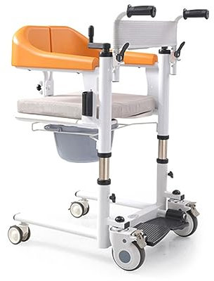 Areyourshop Chair Transferred Lift Wheelchair,Patient Lift for Home, Bedside Commodes Self-Service Patient Lift Transfer w/180° Split Seat and Bedpan 440 lb Extra breit: 48cm/19.9 Inch