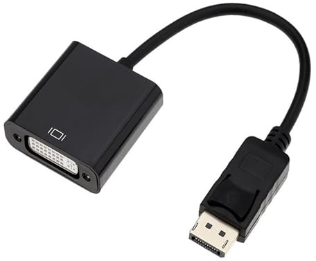 VMOJO DisplayPort (DP) till DVI-adapterkabel, DisplayPort 1.2 till DVI-I-adapter, kontakt till hona, guldpläterad kabel, kompatibel med Lenovo, Dell, HP och så vidare