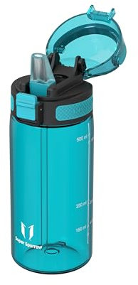 Super Sparrow Water Bottle - 500ml - TouchSip Bottle - BPA-Free, Non-Toxic, Eco-Friendly - Straw Tritan Bottles for Kids, Sports, Outdoors, Camping, Travel