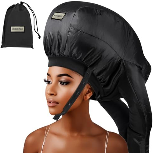 Hooded Hair Dryer Bonnet,Upgraded Dual-Tubes Even Heat Blow&Speed up Thick or Curly Hair Drying, Deep Conditioning at Home,Portable&Universal Diffuser Attachment Cap(Size L)