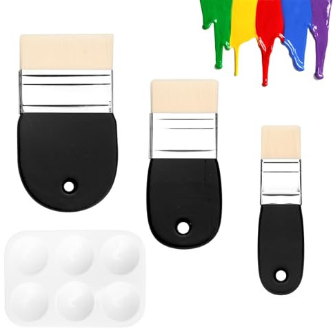 ZMDMAH Pinceles Acuarela, Pinceles Seco Conjunto, Dry Brush Planos Pincele Pintura Acrilica Watercolor Brushes Pincel Oleo Set de Pincel Acuarelas Grande Medio