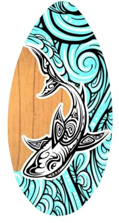 LOVIVER 30 Skimboard with High Gloss Coat Wood Skim Body Board, Lightweight Poplar Wooden Bodyboard, Surf Boards Shallow Water, Beach Sand Board Small Surfboard for Beginners Teens Children Universal