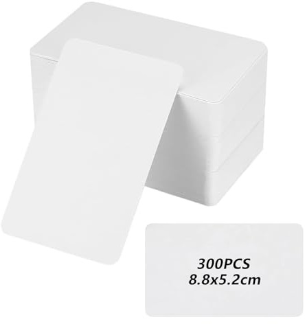 300 Pcs Blank Kraft Cardss, Blank Business Cards Personalised White, Blank Flash Cards White Card, for School Home Office Learning Message Word Note Memory Paper Card Gift Tags(3.46x2.13 inch)