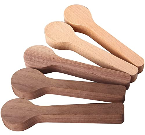 5Pcs Wood Carving Spoon Blank Kit, Beech and Walnut Unfinished Wooden Spoon, Wood Carving Block Wooden Whittling Art Supplies for Beginner