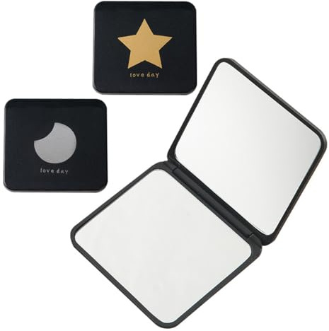 YAZWUR Specchietto da Borsetta, Confezione da 2, Specchio pieghevole ultrasottile e durevole, Trucco Compatto Unisex, da Viaggio Portatile, da Borsa e Piccolo Portatile