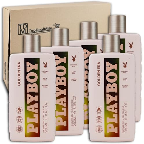 TopDealMile, gel doccia Playboy Golden Era, 6 x 250 ml, gel doccia da donna