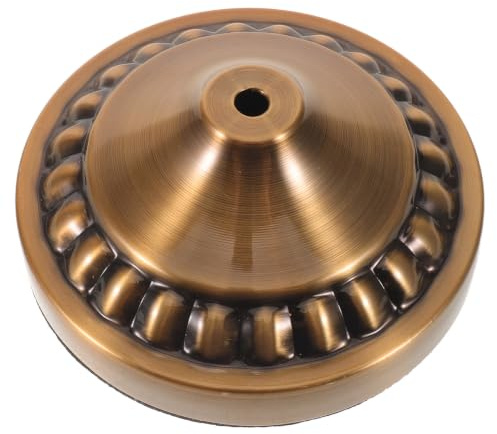 KOCKSHION Vintage Metall Bordslampa Rund Pedestal med Övre Hål Utloppshål Kaffefärgad för Hem och Robust och Lampfot