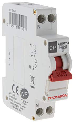Thomson Disjoncteur à vis PH+N 16A NF Pouvoir de coupure 4.5KA