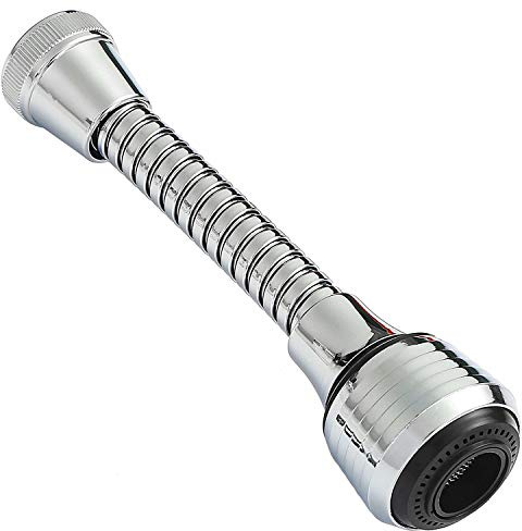Flexible Faucet Sprayer 360 °Aerator ABS Polished Chrome for Kitchen Sink Tap Cold Hot Water (Sliver)
