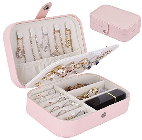 homchen Travel Jewellery Organiser Bag, Jewelry Storage Box Case for Bracelet, Earrings, Rings, Necklace