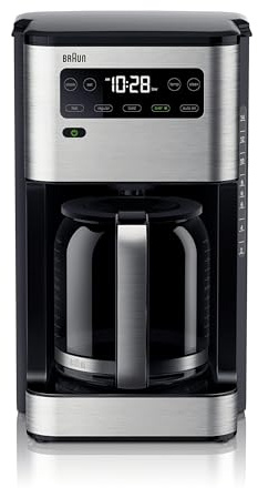 Braun PureFlavor 14‑Cup Programmable Coffee Maker – Fast Brew Speed, Touch Display, Bold & Brew‑Over‑Ice Modes, FlavorCarafe & Adjustable Warm Plate