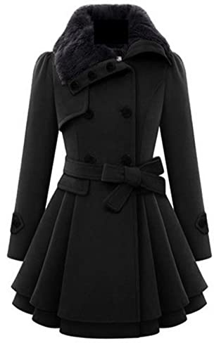 WHZXYDN Nouveau Manteau en Laine Long Et Mince pour Femmes Manteau en Laine à Double Boutonnage Trench-Coat pour Femmes