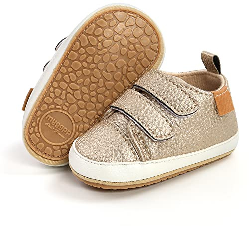 BABSMULY Babyskor för pojkar och flickor, halkfri gummisula, hög topp PU-läder, sneakers, småbarn, spjälskor, nyfödda, loafers, platta skor.
