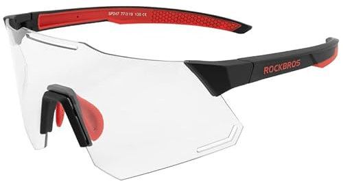 ROCKBROS Fahrradbrille Polarisierte Sonnenbrille/Selbsttönende Sportbrille Radsportbrille für Damen und Herren UV400 Schutz TR90-Rahmen
