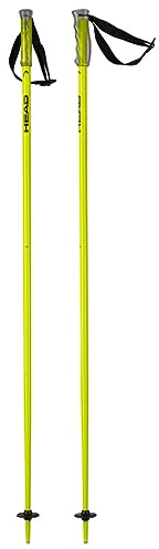 HEAD Multi Performance Ski Poles - Durable Lightweight Aluminum Easy-to-Use Outdoor Winter Sports Poles with Race Grip & Star Tip, Black/Neon Yellow, 105 (381842-105)