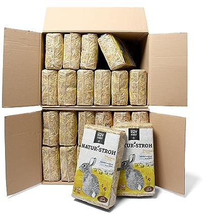 Hayrabbit - Natur-Stroh Für Kleintiere 24kg - Stroh Aus 100% Getreide - Abgepackt In 1kg Beuteln